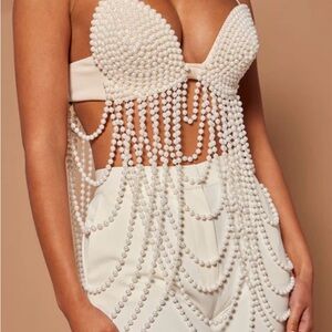 Fashion Nova White Pearl Bralette